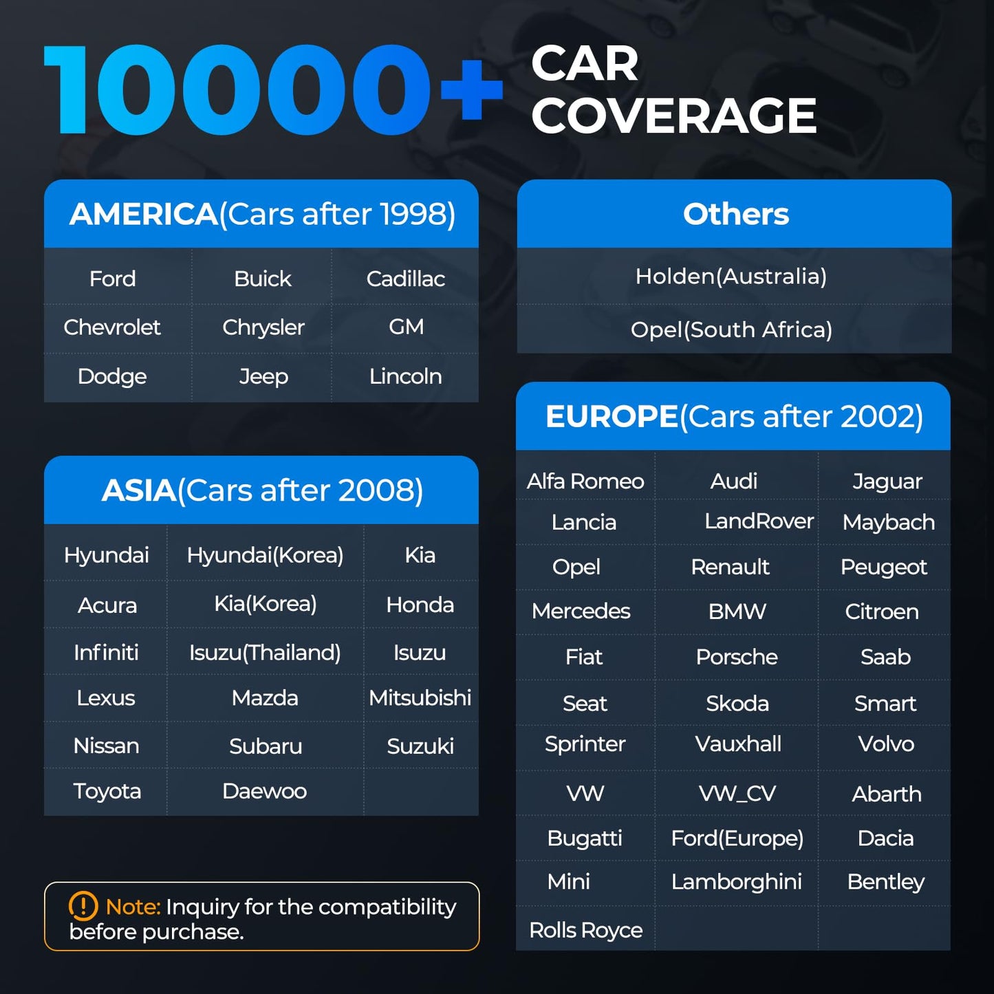 TOPDON OBD2 diagnostic tool ArtiDiag500 for engine/transmission/ABS/SRS, oil reset, steering angle sensor reset, throttle adaptation, free software upgrade, Android 7.0, wired connection.