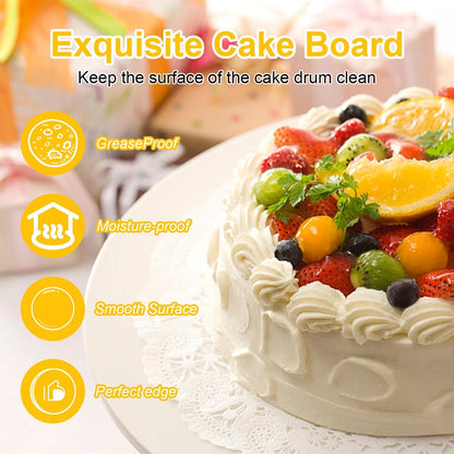 LWAIX Round Cake Board 30 cm 12mm Cake Tray for Wedding and Birthday Cake Decoration 5PCS (White)