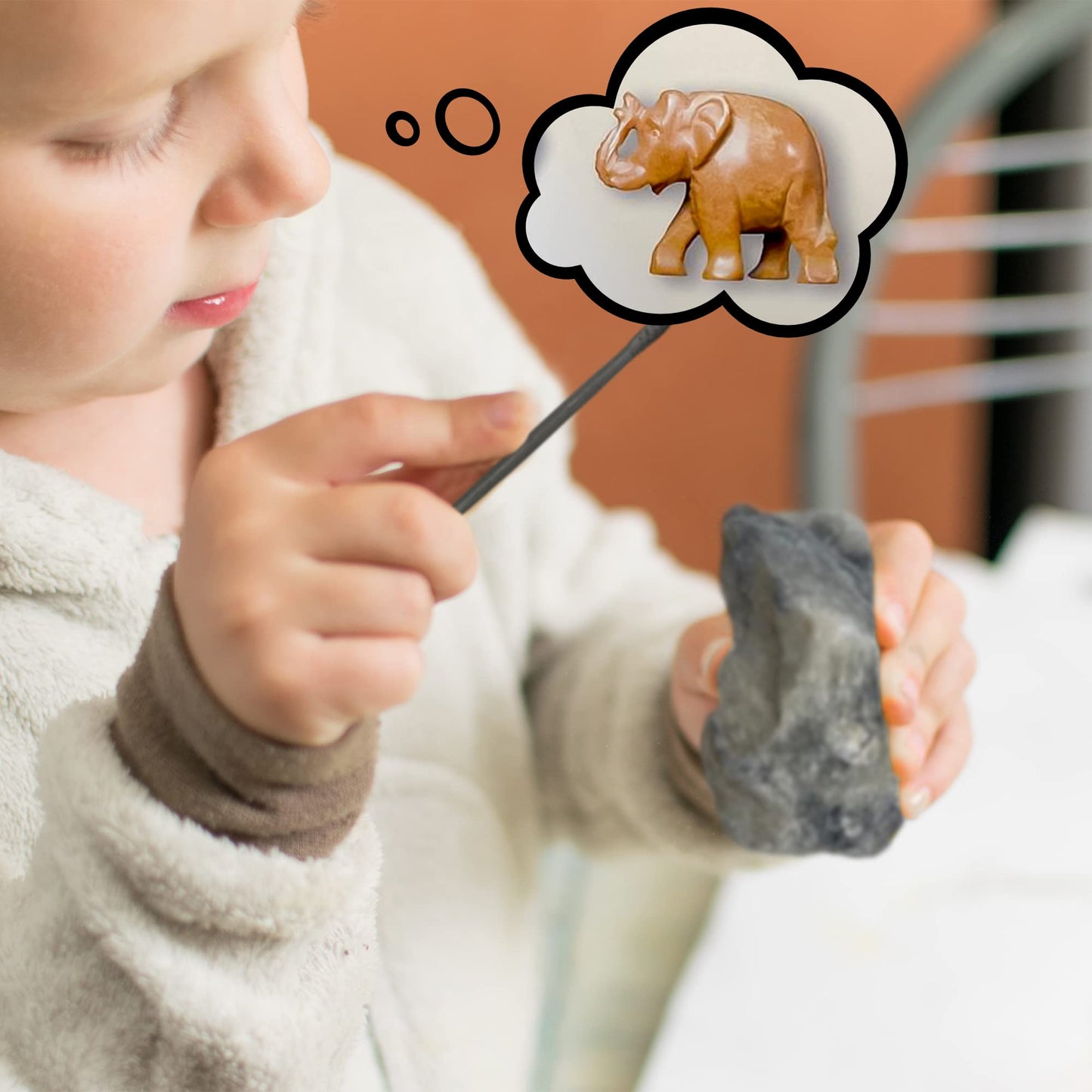 Sheflajor soapstone set including polishing wax [Made in Germany] - Creative craft kit for children aged 7 and up, girls, boys & adults - Promotes concentration & stress relief.