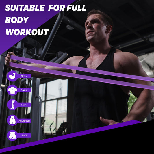 Tomshoo Elastic Strength Training Band, 5 resistance bands + 1 door anchor + 1 handle, made of natural latex, elastic, for sports, strength training, Pilates, Yoga, dancing, fitness, with storage bag.