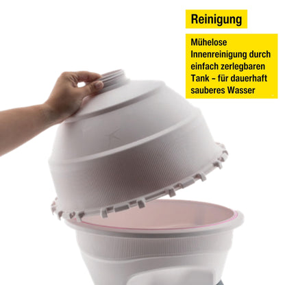 Chicken drinker Optimus 25 L for up to 25 chickens, including spare drinking bowl, Two-part water tank - Poultry drinker - Automatic chicken drinker - Chicken water dispenser - Drinker for chickens - Chicken accessories
