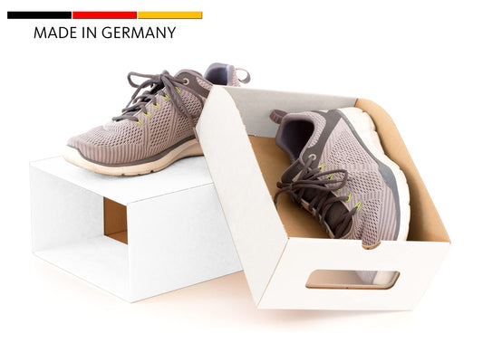 BigDean 30x Shoe Storage WHITE with window Storage Box Stackable Storage Box Shoe Box Shoe Box All-purpose box Drawer cardboard made of kraft paper