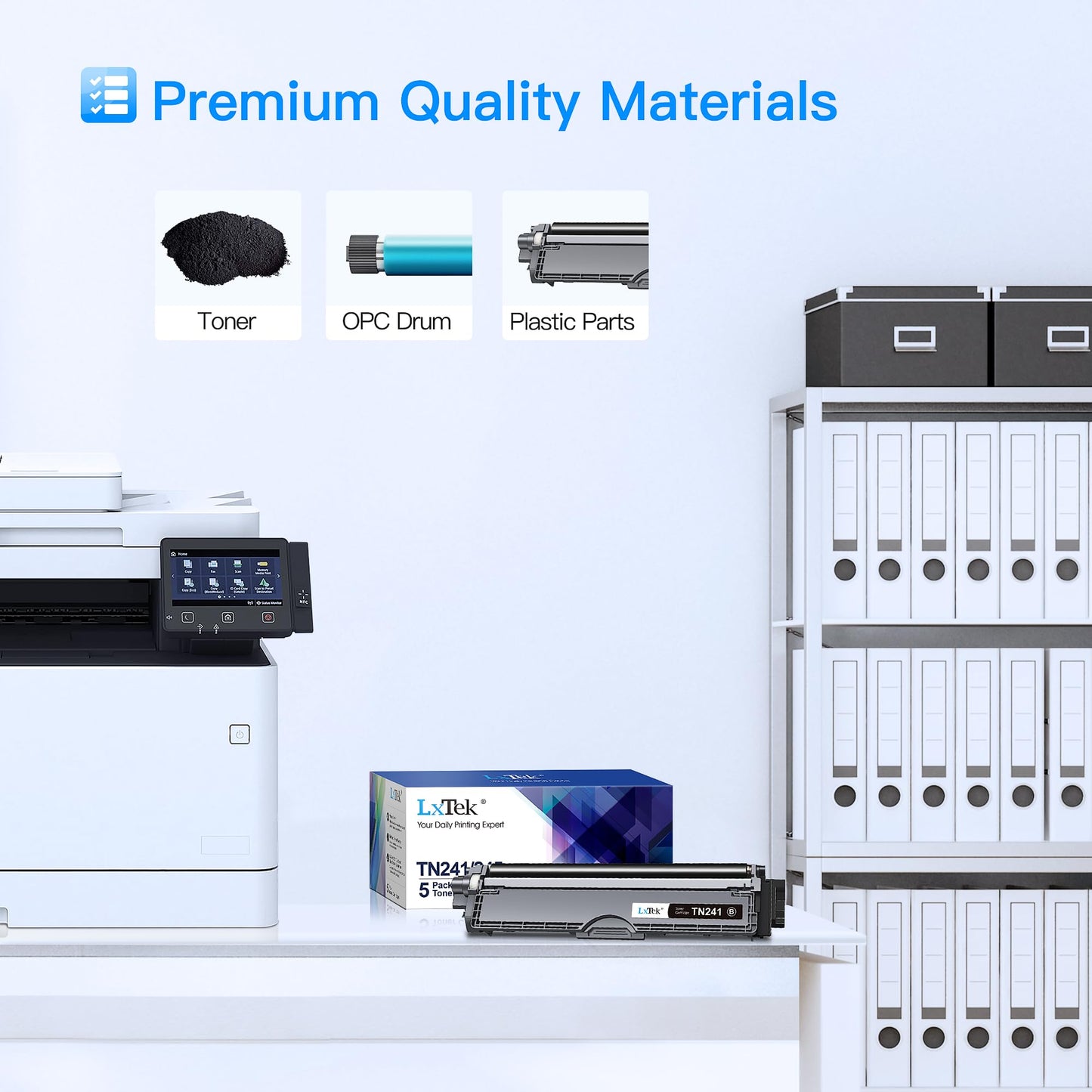 LxTek TN241 Compatible Toner for Brother MFC 9332CDW, Brother DCP 9022CDW, TN 241, TN245, HL-3142CW, MFC-9142CDN, HL-3152CD, HL-3140CW, DCP-9017CDW, MCF-9342CDW, MFC 9340CDW (5-Pack)