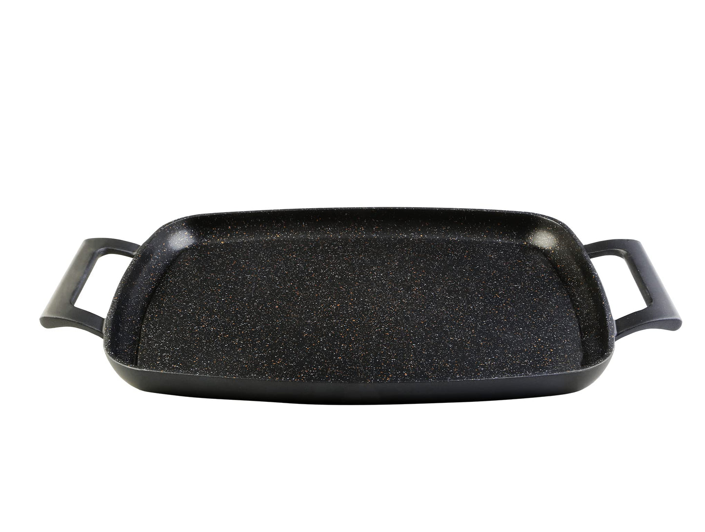 WECOOK! - 47x30cm Induction Grill Plate | Die-cast aluminum | 5mm QuanTanium non-stick coating | Suitable for all types of stoves, including oven | Removable silicone handles, Aluminum