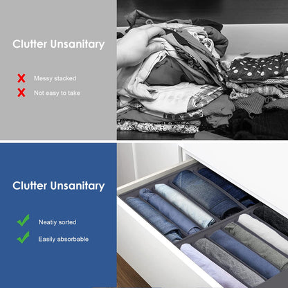 kiximay Closet Organizer 3 Pieces - Foldable & Space-Saving Closet Organization System for Storing Clothes, T-shirts, Pants, Underwear