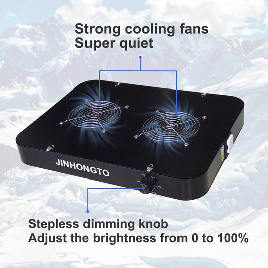 JINHONGTO 260 Watt LED Grow Light Dimmable, Plant Lamp LED Full Spectrum, Daisy Chain Function, Quiet Built-in Fan.