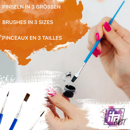 ITA Art Paint by Numbers Complete Set with Stretcher Frame, Acrylic Paints, Brushes, Accessories, Gift Box - DIY Painting Craft Kit with Canvas for Adults, 30x40 cm, Rainy Encounter