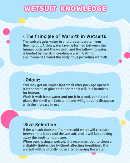 Yikayin Kids Neoprene Wetsuit, 2.5mm Short Neoprene Diving Suit for Boys Girls, Surf Suit with Front Zipper for Diving, Surfing, Swimming, Kayaking.