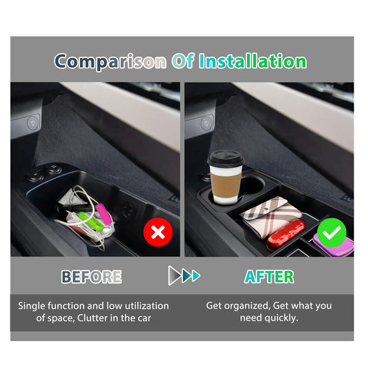 GAFAT Ki-a EV6 2021-2024 2025 Center Console Storage Box, EV6 2023 Organizer Tray Glovebox Below Center Console, Compatible with Kia EV6 Accessories (White)