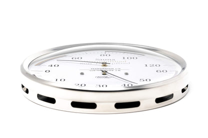Fischer 185.01 Sauna Universal Thermohygrometer - 160mm Hair Hygrometer and Bimetal Thermometer made of stainless steel. Made in Germany.