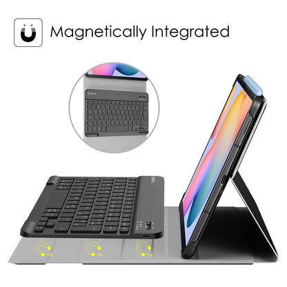 FINTIE Keyboard Case for Samsung Galaxy Tab S6 Lite 10.4 Inch 2024/2022/2020 Tablet - Keyboard Cover with Magnetic Detachable German Bluetooth Keyboard, Black