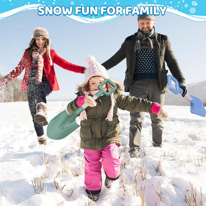 Beach shovel for kids, 16''/40cm sand spade with wooden handle, children's beach shovel for travel, plastic sandbox garden toys, toddler beach tools for digging snow (3PCS)