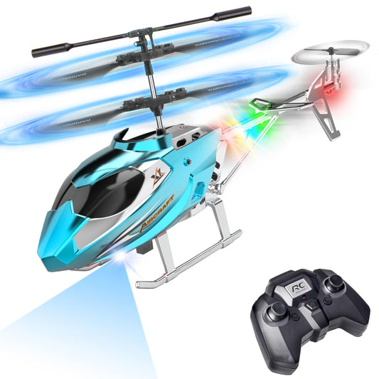 TERRAMUS RC Helicopter- 2.4G Remote Control Helicopter Indoor RC Toy with LED Light & 3.5 Channels & Gyro Mini Helicopter Positioned Height Aircraft Gift Kids Boys