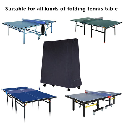 Gurkkst Premium Table Tennis Cover, full size, Ping Pong table, waterproof cover, for indoor and outdoor use, black (185 x 70 x 165 cm)