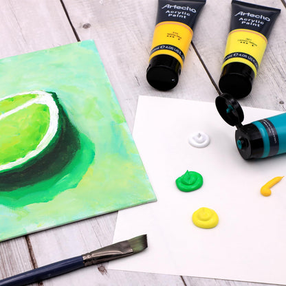 Artecho Acrylic Paint Set Professional 20x120 ml, Waterproof and Lightfast, Quick Drying, Ideal for Canvas, Wood, Fabric, Crafts, Leather, and Stone.