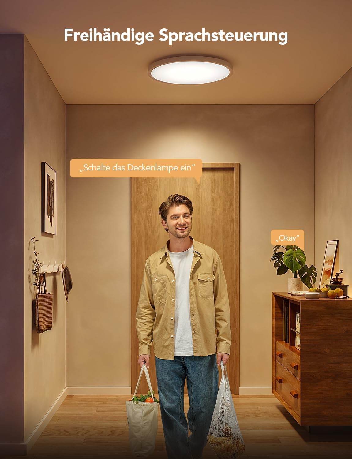 Govee RGBIC Smart Ceiling Light, 24W Ø30cm dimmable LED Ceiling Light, LED Ceiling Lamp with 16 million DIY colors, Compatible with Alexa & Google Assistant, for bedroom, 2 pieces.