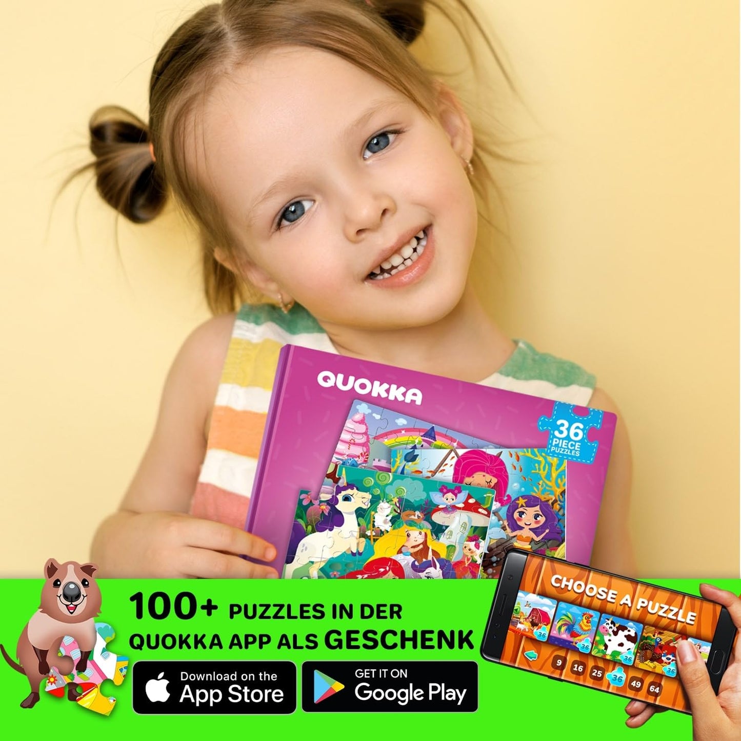 QUOKKA Magnetic Game for 2-3 years old - 36-piece puzzle activity for toddlers on planes - Princess Unicorn travel games for kids aged 3-5 - educational magnet gift for road trips.