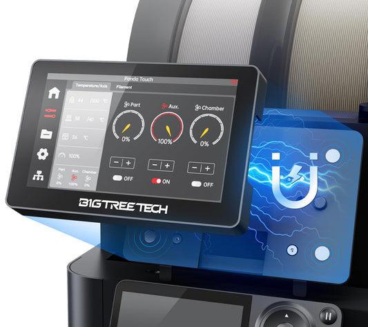 BIGTREETECH Panda Touch, compatible with Bambu-lab P1S/P1P/X1C/A1/A1 Mini 3D printers, touchscreen upgrade kit, supports AMS and multi-printers management. Please check firmware compatibility.