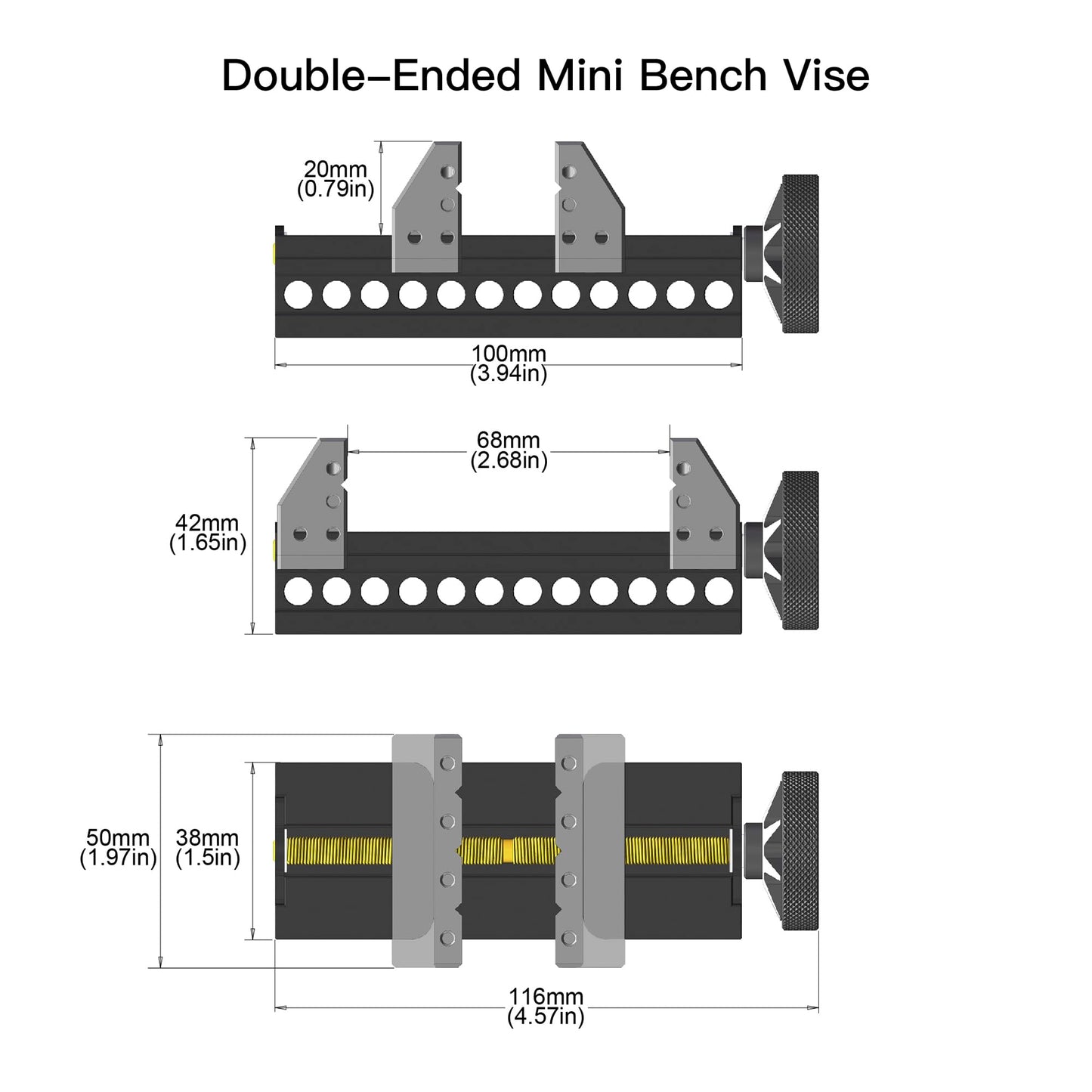 ARROWMAX dual-sided mini vise - enhances precision and stability during crafting.