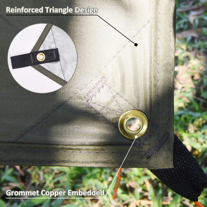 Tarp, hammock tarp for outdoor camping, 3m x 3m waterproof tarp with eyelets + 6 stakes + 6 ropes, rain protection sun shade hammock tent groundsheet.