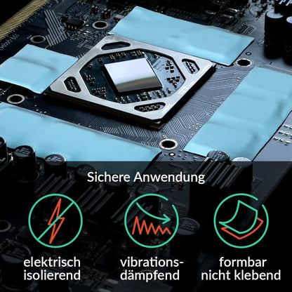 ARCTIC TP-3 Thermal Pad: Premium Performance, 120x20x1.0mm (stackable up to 2.0mm without loss of performance), 4 pieces - high performance, very soft, gap filler, bridging uneven surfaces