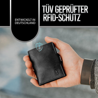 GenTo - Slim wallet with coin pocket & RFID NFC protection - Mini wallet - thin slim card holder money clip credit card holder men & women - includes gift box