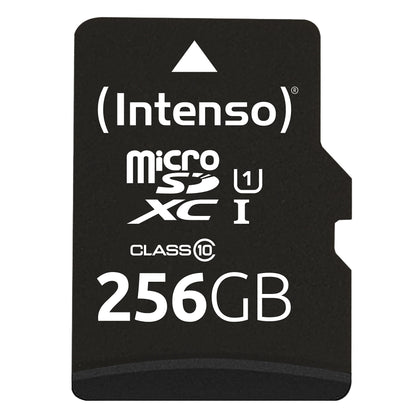 Intenso Premium microSDXC 256GB Class 10 UHS-I Memory Card with SD adapter (up to 90 MB/s), black