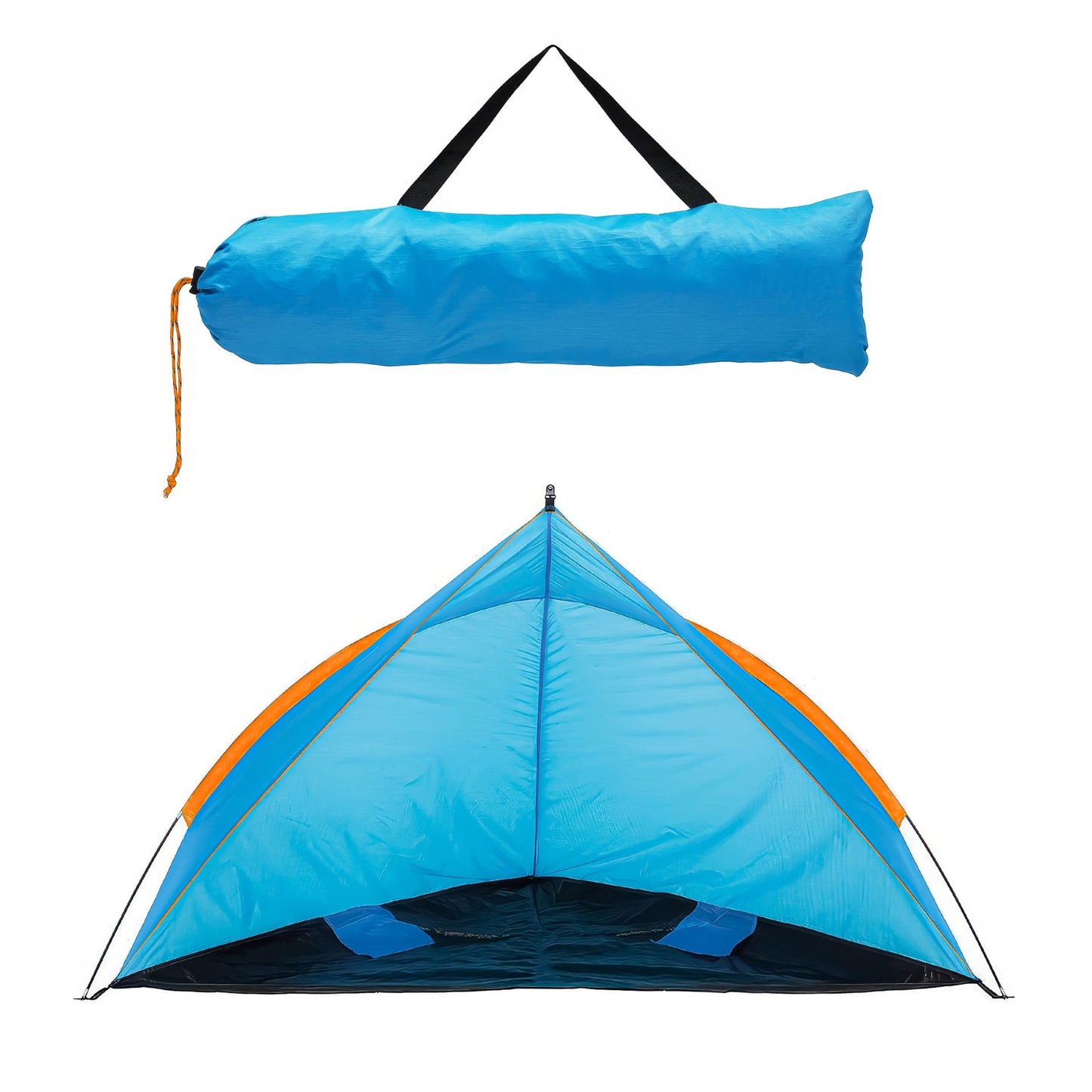 Blumixx pop-up beach tent for 2-3 people - wind protection & sun protection beach tent, compact foldable, lightweight travel beach tent, baby beach tent, UV protection, 220x120x120 cm, turquoise.