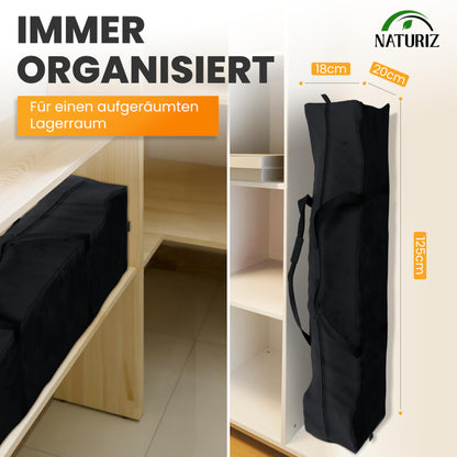 NATURIZ® Premium Fence Bag for 15 to 25m - versatile for camping, tent, or electric fence with 900D Oxford material (125x20x18cm)