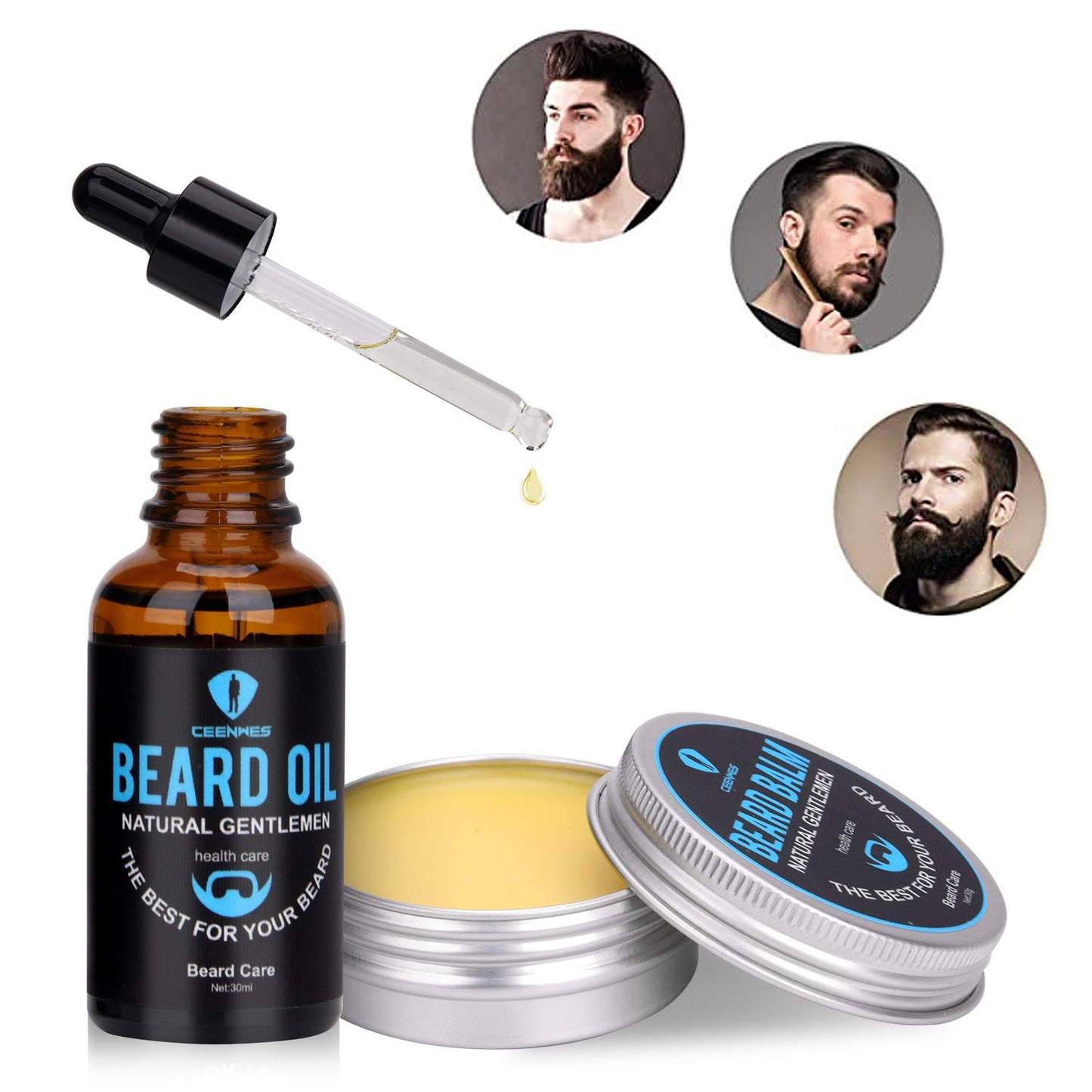 Beard care set gifts 9-piece for beard care set men with free beard shampoo, beard oil, beard balm, beard comb, beard brush, beard scissors, men's beard care, beard growth product, beard set.