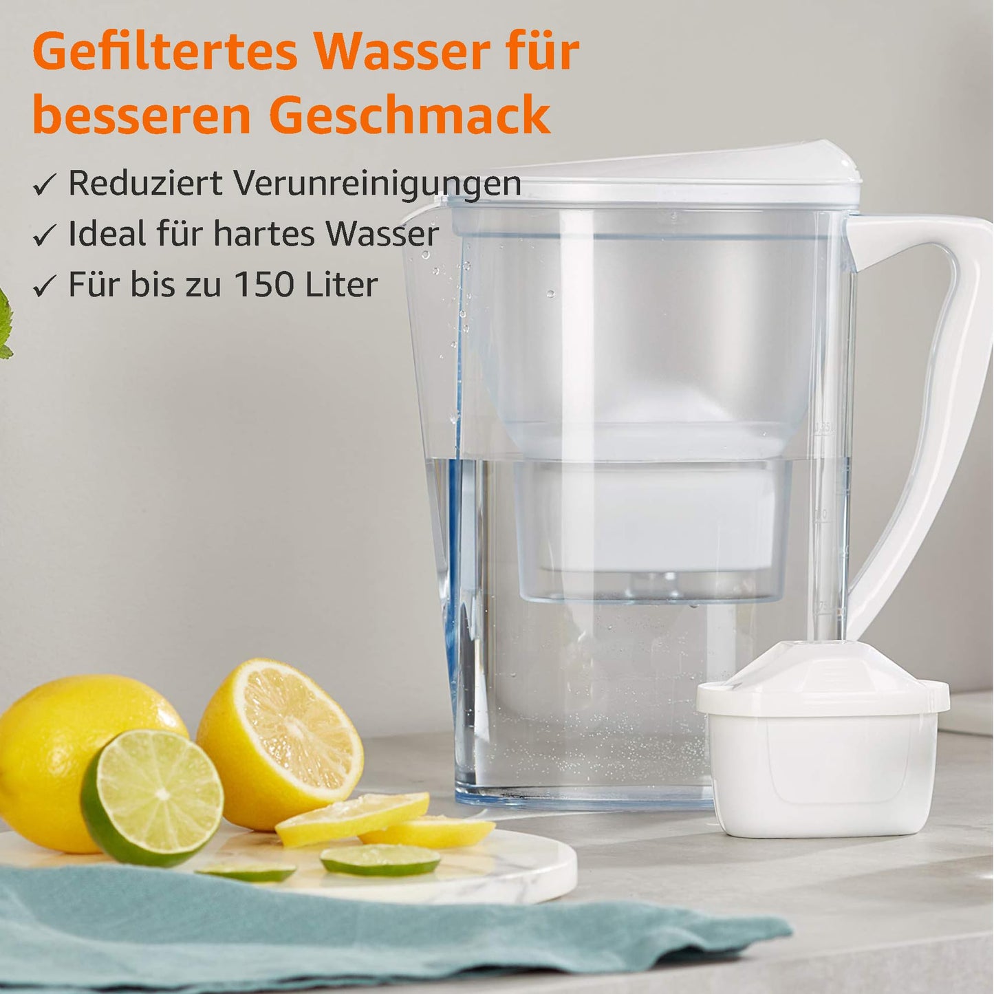 Amazon Basics Water Filter Cartridges, 12 pack, compatible with all BRITA systems including PerfectFit & Amazon Basics systems.