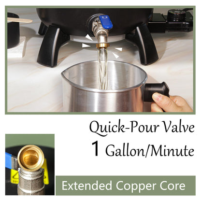 JULWHISPER Wax Melting Pot, 6L temperature resistant large wax melting pot with spout for easy pouring, wax melter with non-stick coating for candle and soap making.