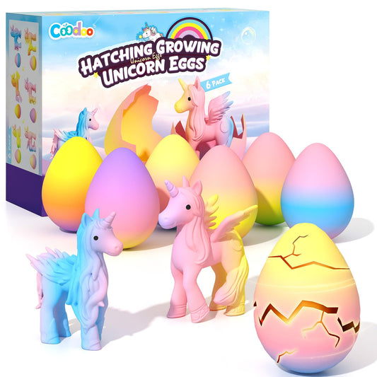 Unicorn Hatches Rainbow Eggs for Kids - 6-Pack Unicorn Gifts for Girls & Boys, Birthday and Easter Gifts for Kids 3 and Up - Girl Gifts for 3 4 5 6 7 8 Years
