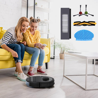 KEEPOW 15 pcs Replacement Parts Accessories Set for Ecovacs Deebot OZMO 950 920 yeedi 2 hybrid Vacuum Robot, (1 main brush + 3 filters + 8 side brushes + 3 mopping cloths)