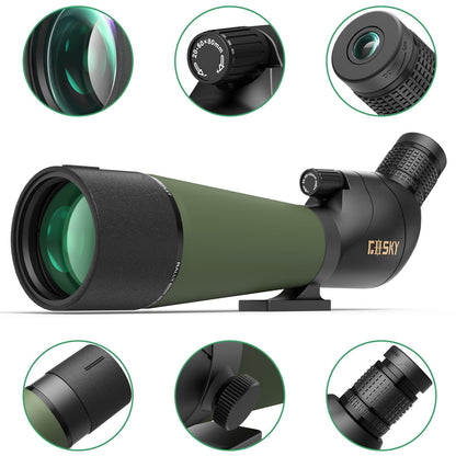 Gosky Spotting Scope Bird Watching 20-60x80 Porro Prism Scope for sports shooters - Waterproof Scope for Bird Watching Wildlife Scenery