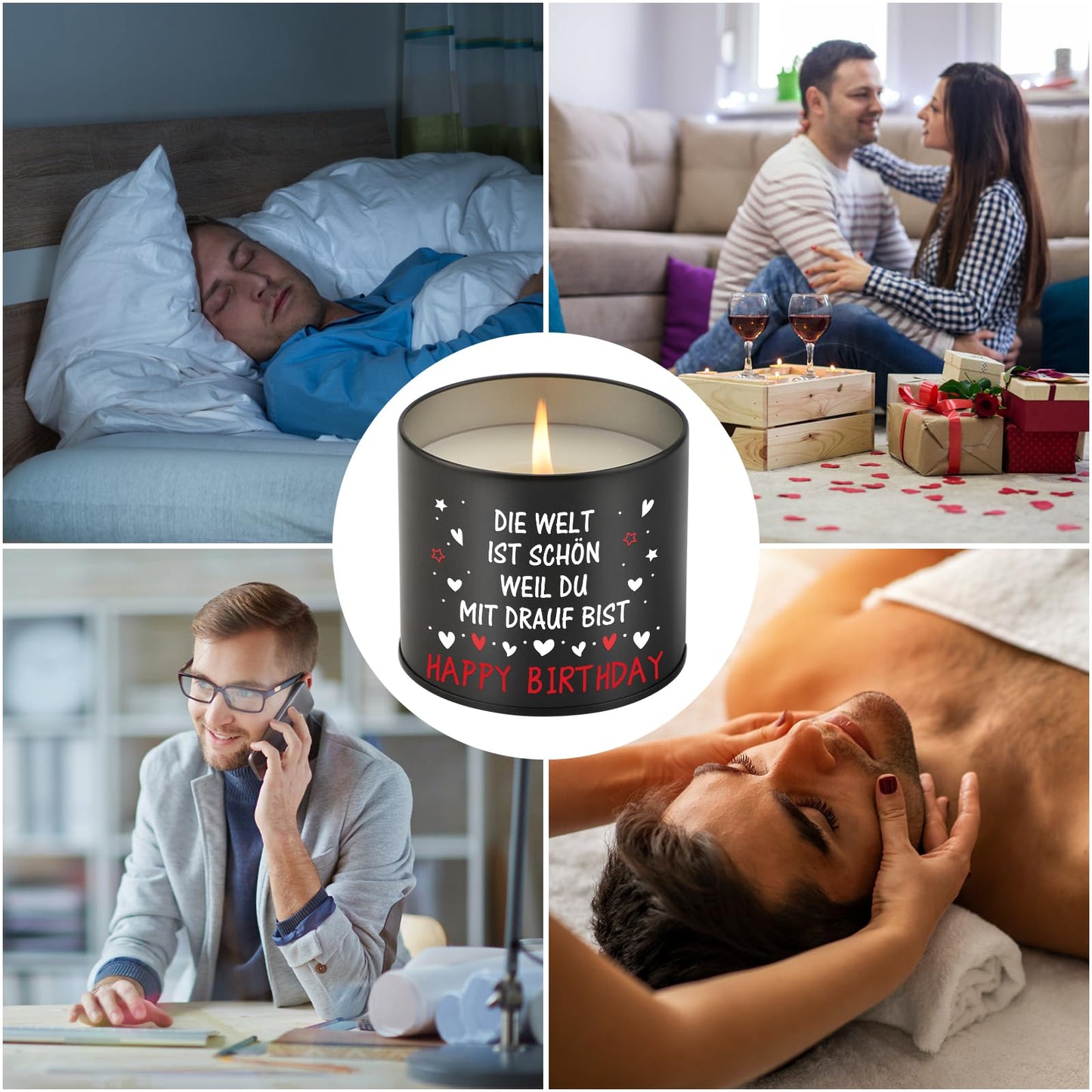 PRSTENLY Birthday gift for men women, 9oz Metal candle gifts for husband wife dad grandpa brother son friend for 30 40 50 60th birthday.