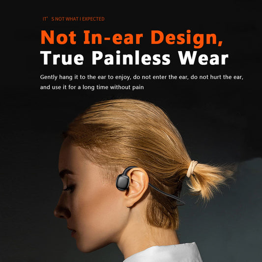 Open ear bone conduction Bluetooth sport headphones for jogging and running. Wireless earclip Bluetooth headset for a comfortable fit.