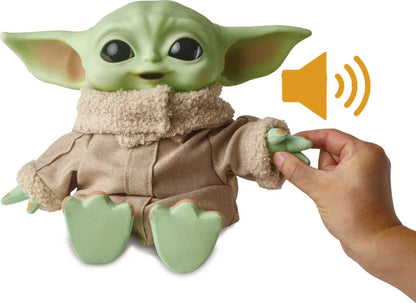 Mattel Disney Star Wars plush figure (approx. 28 cm) HBX33 - "The Child" from "The Mandalorian", for collecting with carrying bag, for fans ages 3 and up.