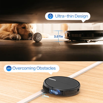 AIRROBO robotic vacuum cleaner with mopping function, P30 vacuum robot, 3000Pa suction power, 3 in 1 robot vacuum for pet hair, carpet, hard floors, mop robot with remote control, 120min runtime