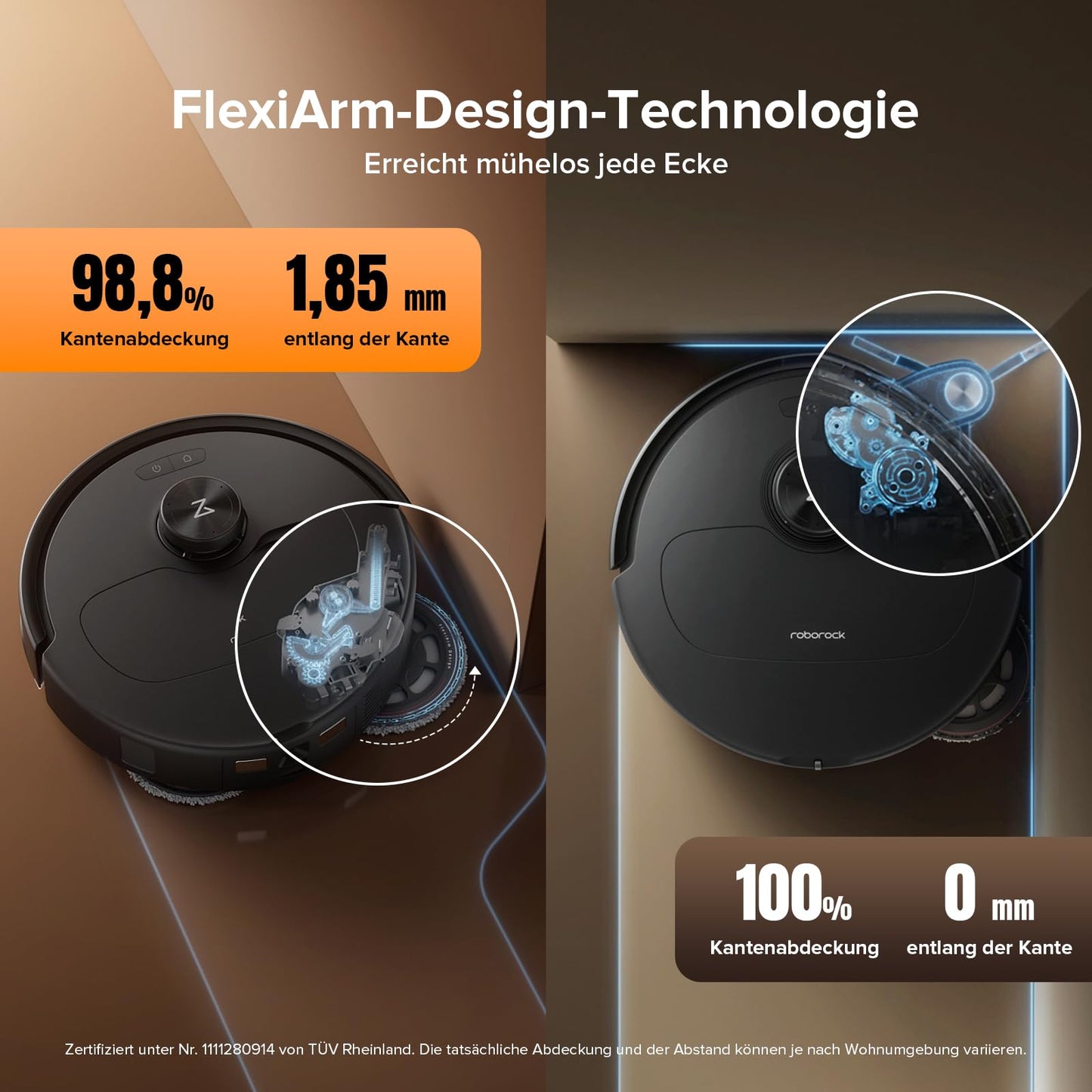 Roborock Qrevo Master robot vacuum with mopping function & detachable mop, FlexiArm Design™, HyperForce® suction power of 10,000 Pa, includes 2 additional mops, robot vacuum set (Black)