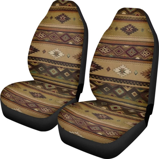 Showudesigns Boho Aztec Car Seat Covers Front Seats Only Southwest Car Accessories for Women Men Car Seat Protection Car Floor Mat Covers for Sedan, Truck, SUV.