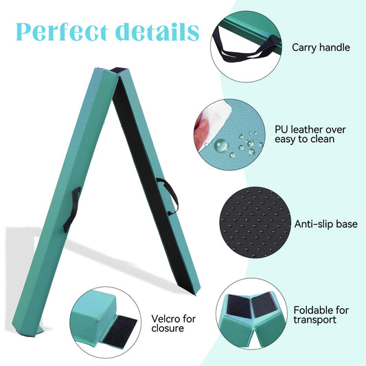 SportBob balance beam children's balance beam foldable beam gymnastics 240cm PU leather balance beam for home balancing beam Balance Beam Training Beam for children, fitness/training/gymnastics