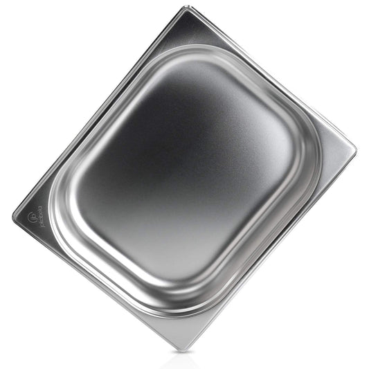 jokobela GN Container SET :: GN 1/2 65mm, 1x perforated, 1x non-perforated :: Compatible with Gaggenau/Miele/Siemens/AEG/Electrolux steam ovens (Heat-resistant, stainless steel, Dishwasher safe)