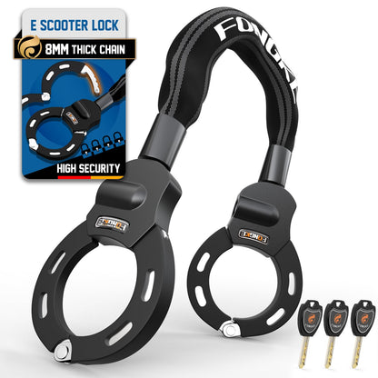 E scooter lock, 8mm thick chain lock, portability lock for e scooter, handcuff lock, 60cm high security bike lock.