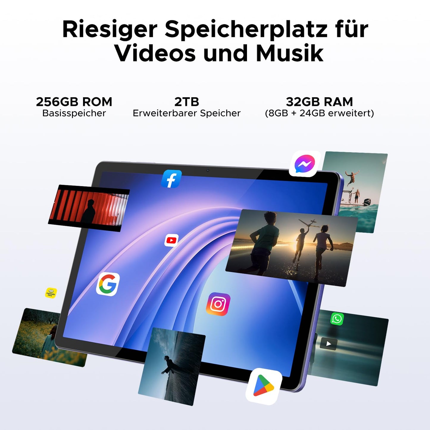 DOOGEE Tab G6+ 2025 – Latest Android 15 AI Tablet 11 inches, FHD+, Tablet with SIM Card Slot, 32 GB RAM + 256 GB ROM/2 TB, 8000mAh, Octa-Core T7280, 4G LTE, Widevine L1, Bluetooth 5.0, GPS