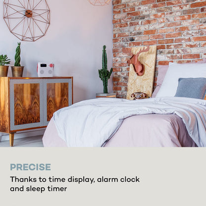 Auna Splash Shower Radio, DAB Radio, BT DAB+/FM IPX4, DAB+ Radio with USB port, headphone jack USB-C battery, digital radio, white-pink