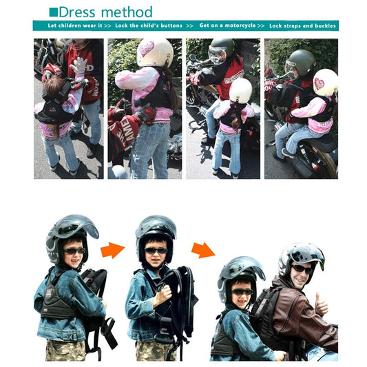 RekoTandem Children's Motorcycle Safety Belt with Handles Reflective Material