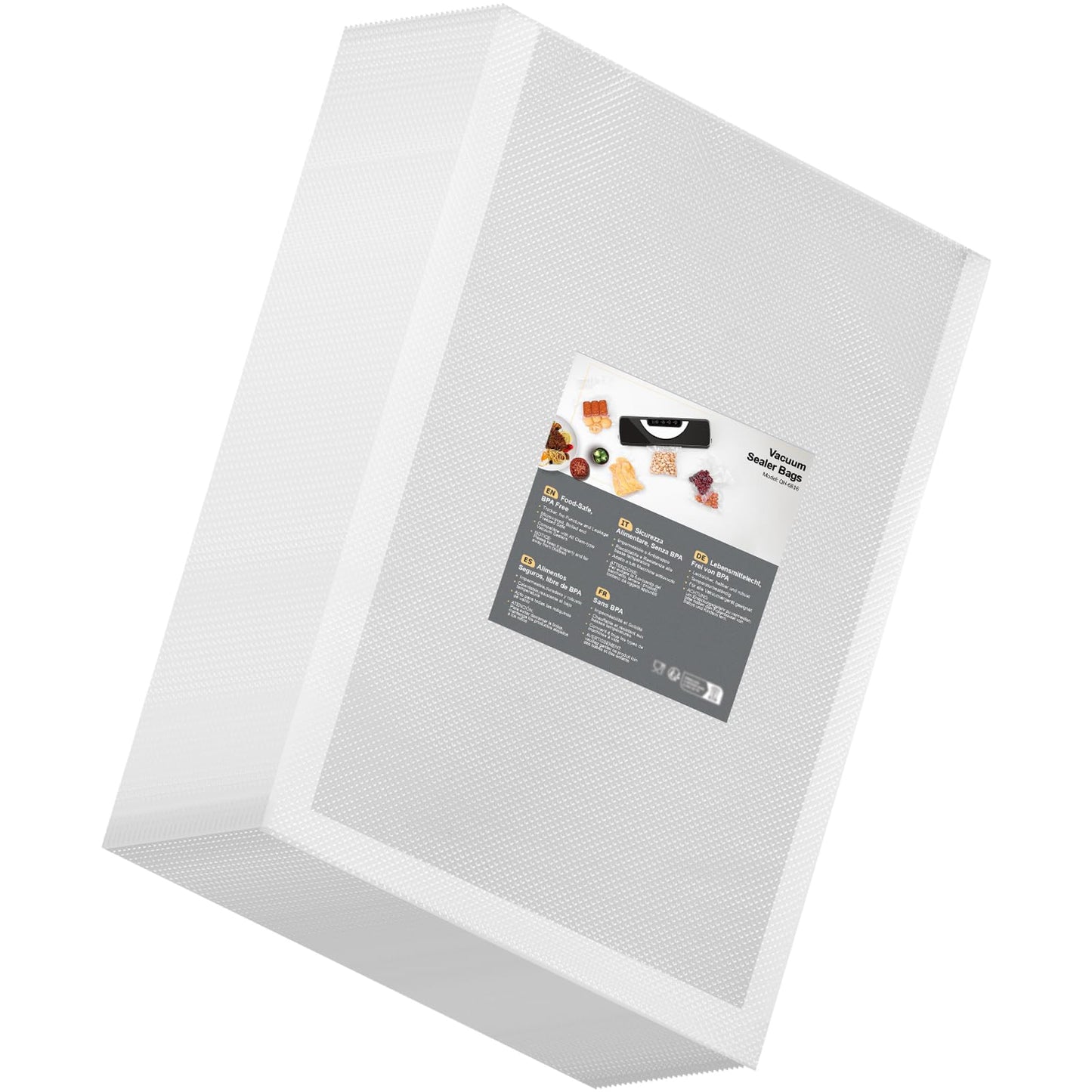 Vacuum bags 100 bags 28x40cm, professional vacuum sealing film bags for vacuum sealers & food storage & sous vide suitable, freezer bags BPA-free & tear-resistant.