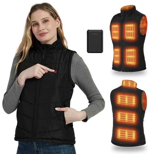 FERNIDA Women's Heated Vest, Heated Vest with Battery, USB 5V Electric Heating Vest with 8 Heating Zones and 3 Temperatures, M