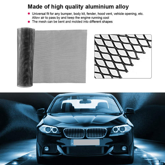 3 x 6 mm radiator grille for bumper, 100 x 33 cm, aluminum alloy, universal grid, body grid, radiator grille, car grid, mesh